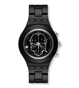 Zegarek Swatch FULL-BLOODED BLACK SKULL na bransolecie SVCF4001AG